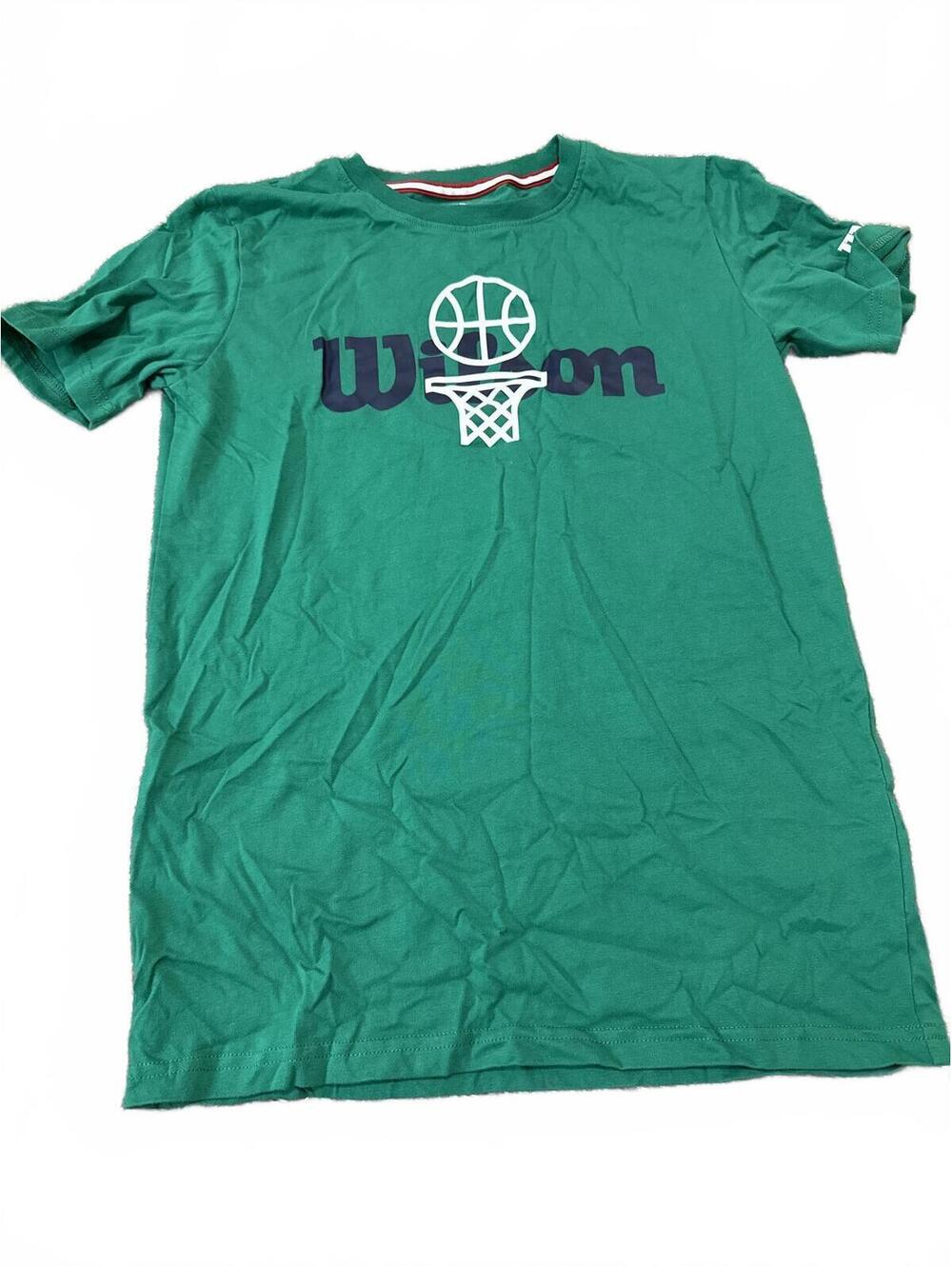 Wilson Green Basketball Hoop Graphic T Shirt - Boys XL